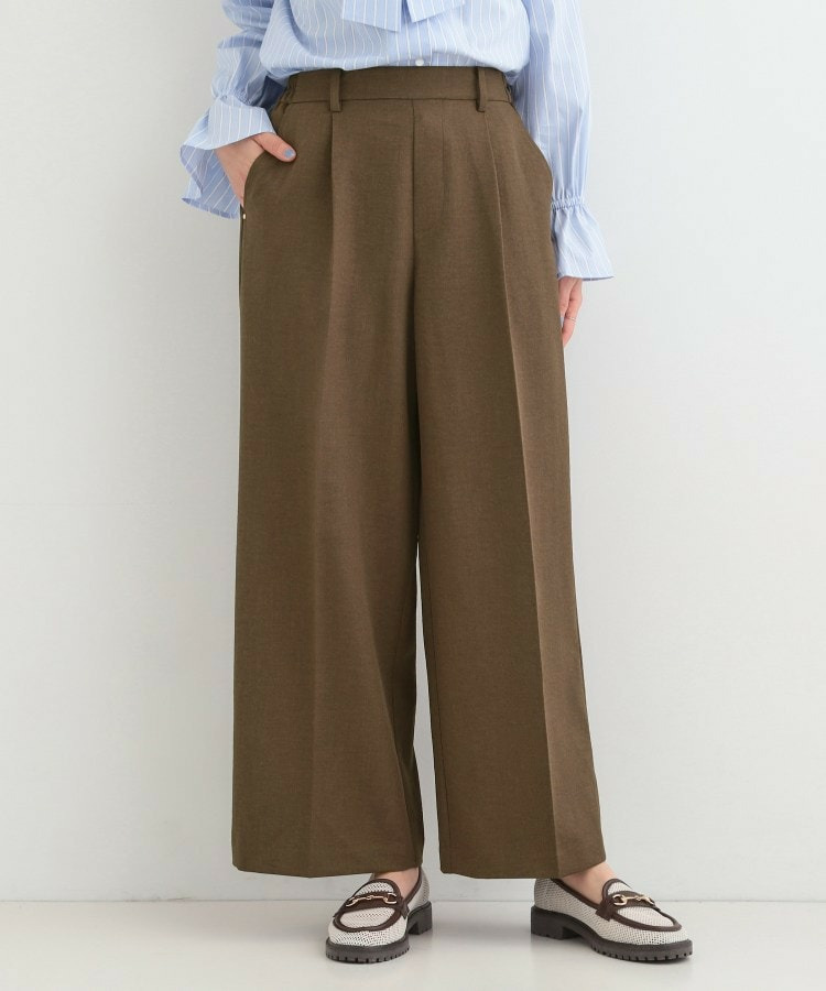 【洗濯機可/セットアップ可/SS-LL/UV】脚のラインをきれいに見せる ワイドパンツ2