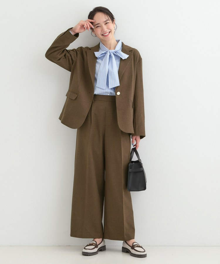 【洗濯機可/セットアップ可/SS-LL/UV】脚のラインをきれいに見せる ワイドパンツ4