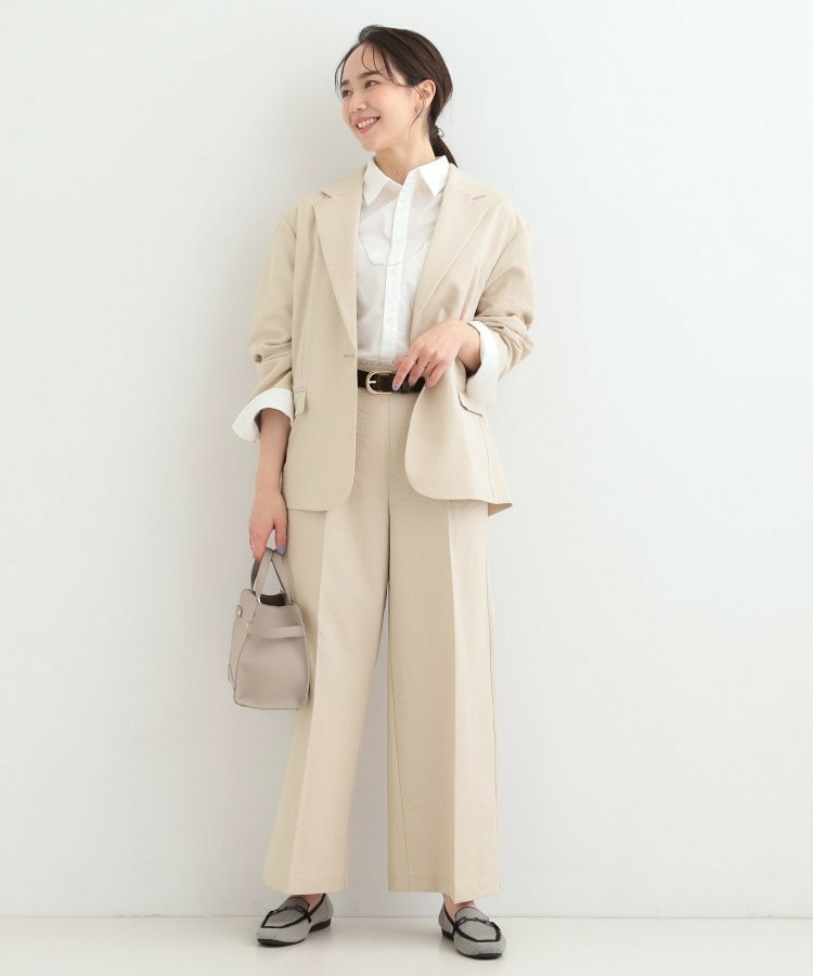 【洗濯機可/セットアップ可/SS-LL/UV】脚のラインをきれいに見せる ワイドパンツ8