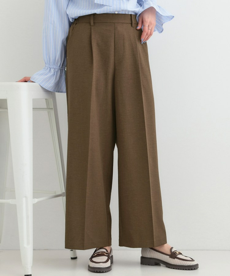 【洗濯機可/セットアップ可/SS-LL/UV】脚のラインをきれいに見せる ワイドパンツ1