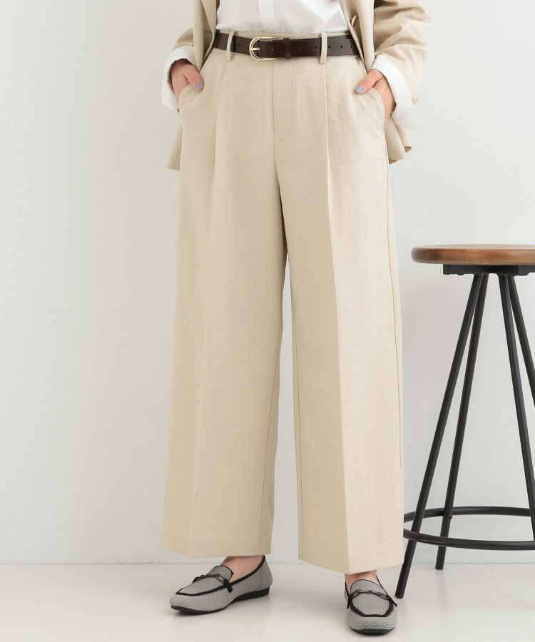 【洗濯機可/セットアップ可/SS-LL/UV】脚のラインをきれいに見せる ワイドパンツ1