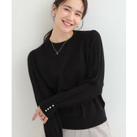 【洗濯機可/S-LL】切替デザインで上品見え お袖編み柄ニット