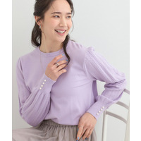 コンパクト見えが大人かわいい お袖編み柄ニット