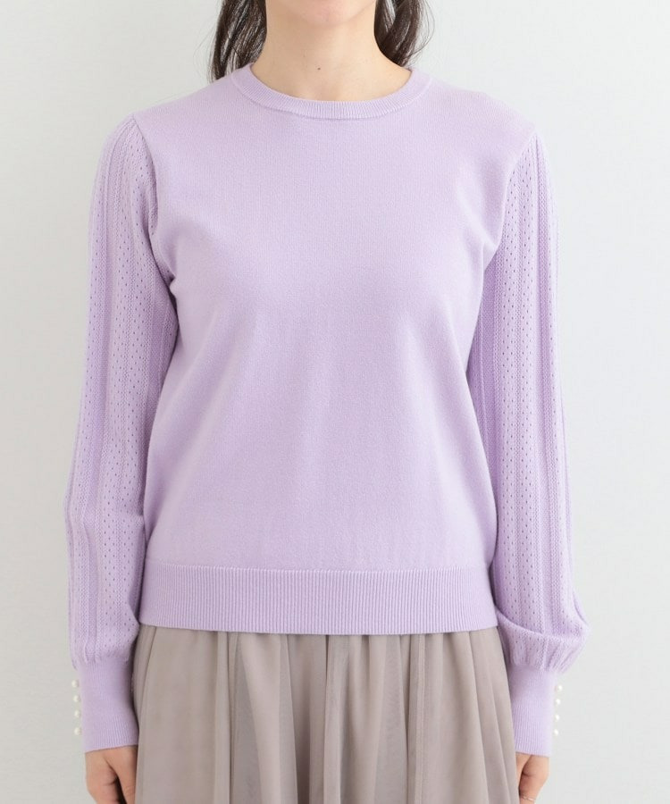 コンパクト見えが大人かわいい お袖編み柄ニット14