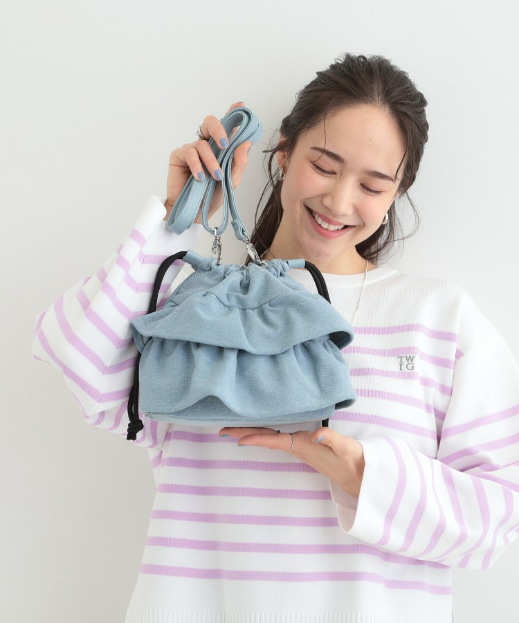 デニム巾着ショルダーバッグ1