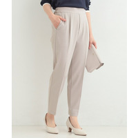 【洗濯機可/S-LL】ベルト風デザインがアクセント きれい見えテーパードパンツ