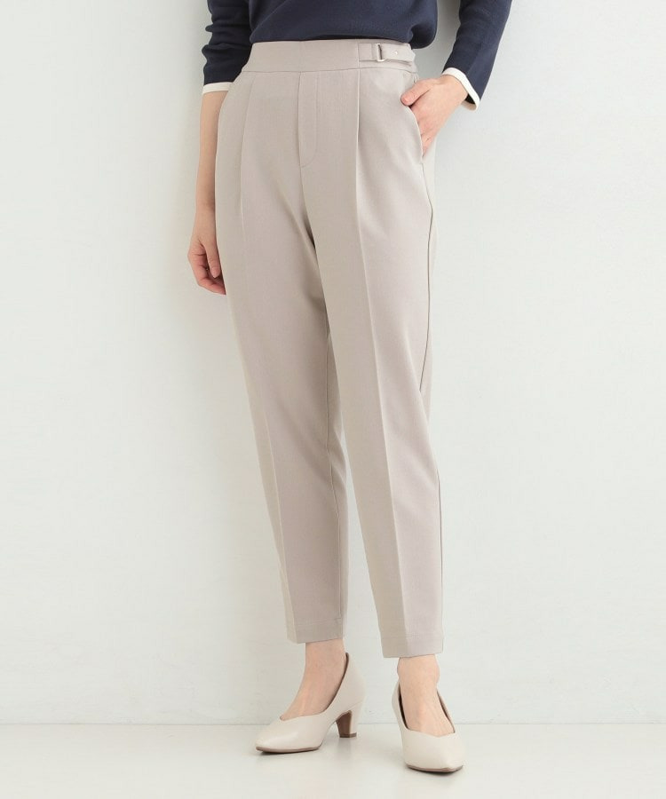 【洗濯機可/S-LL】ベルト風デザインがアクセント きれい見えテーパードパンツ10