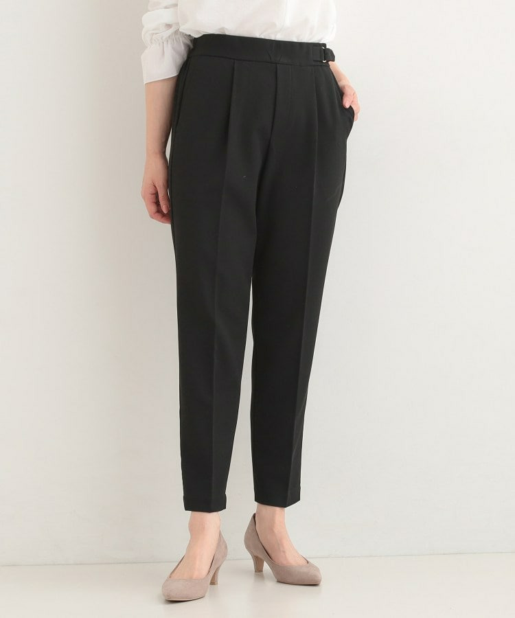 【洗濯機可/S-LL】ベルト風デザインがアクセント きれい見えテーパードパンツ2