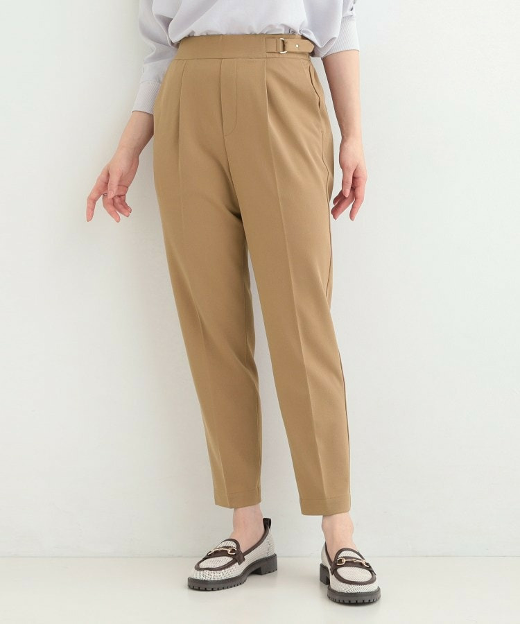 【洗濯機可/S-LL】ベルト風デザインがアクセント きれい見えテーパードパンツ6