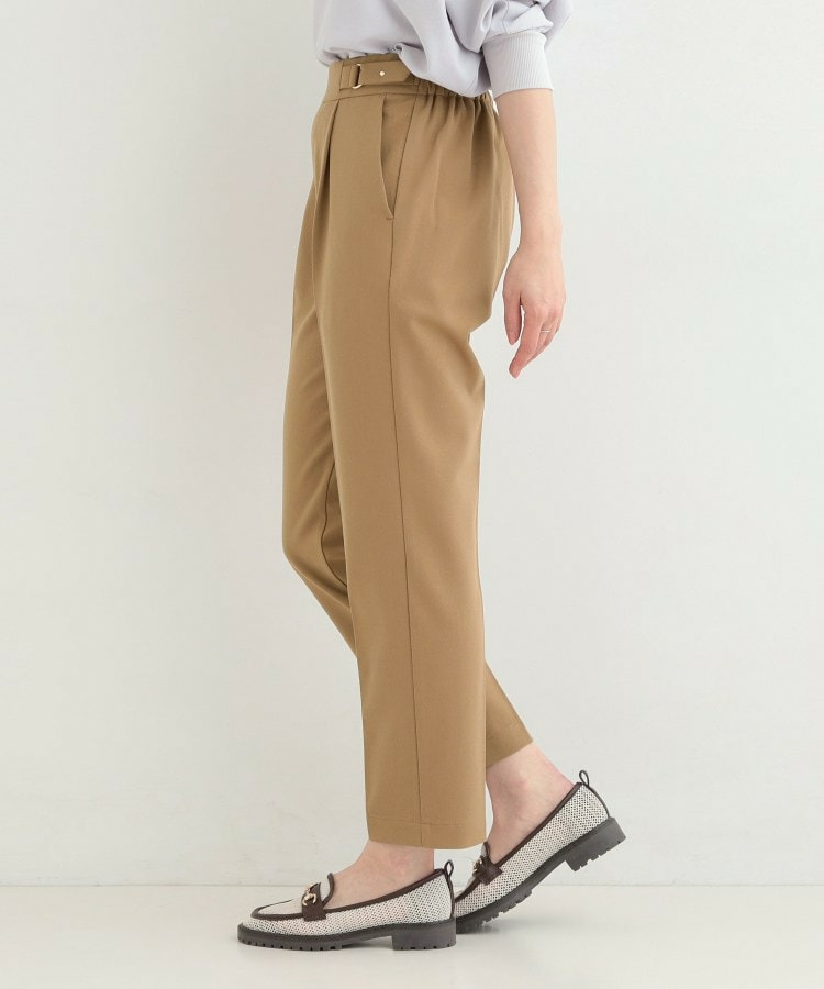 【洗濯機可/S-LL】ベルト風デザインがアクセント きれい見えテーパードパンツ7