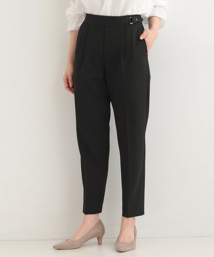 【洗濯機可/S-LL】ベルト風デザインがアクセント きれい見えテーパードパンツ1