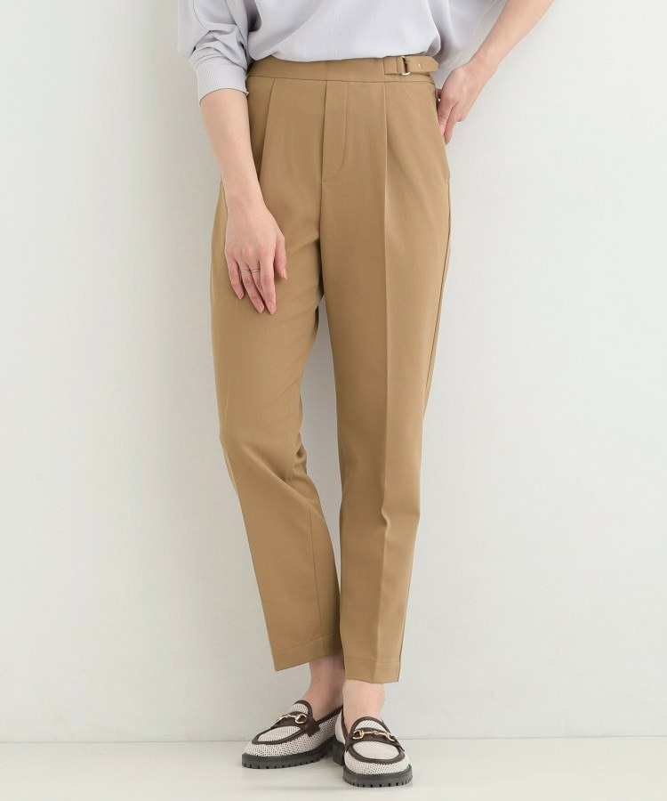 【洗濯機可/S-LL】ベルト風デザインがアクセント きれい見えテーパードパンツ1