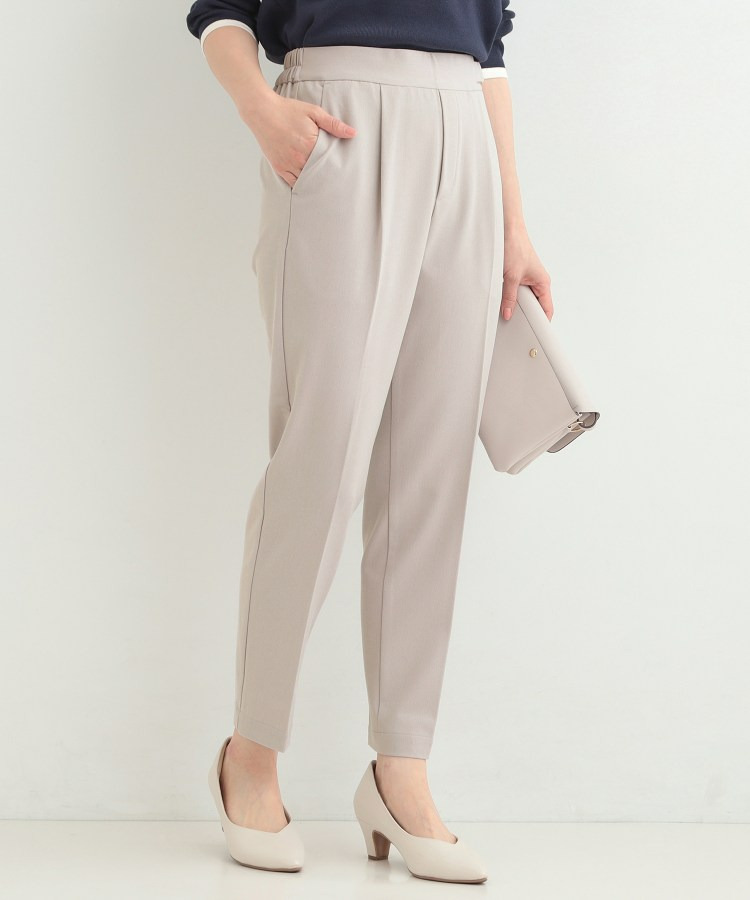 【洗濯機可/S-LL】ベルト風デザインがアクセント きれい見えテーパードパンツ1