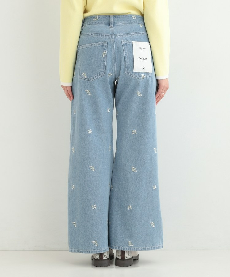 【洗濯機可/S-LL】フラワー刺繍が女性らしさをプラス バギーデニムパンツ12