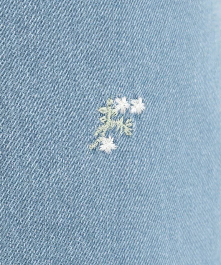 【洗濯機可/S-LL】フラワー刺繍が女性らしさをプラス バギーデニムパンツ5