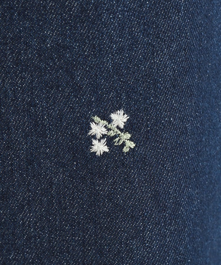【洗濯機可/S-LL】フラワー刺繍が女性らしさをプラス バギーデニムパンツ9
