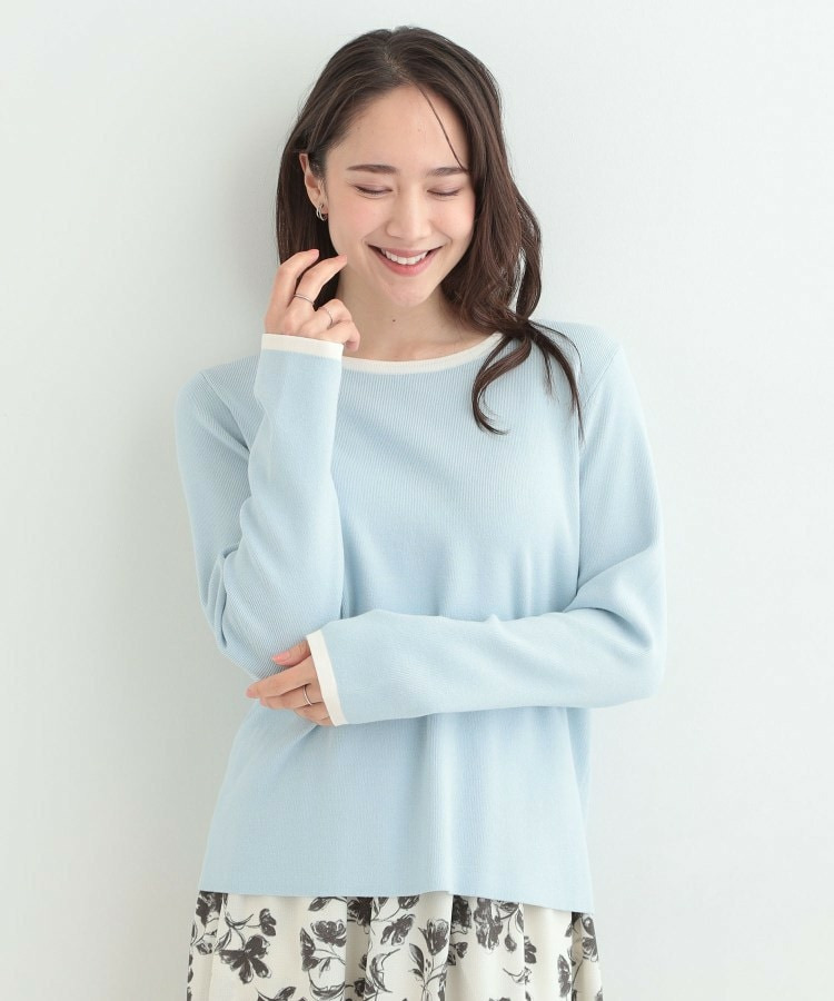 【洗濯機可/S-LL/アンサンブル可】配色クルーネックニット10