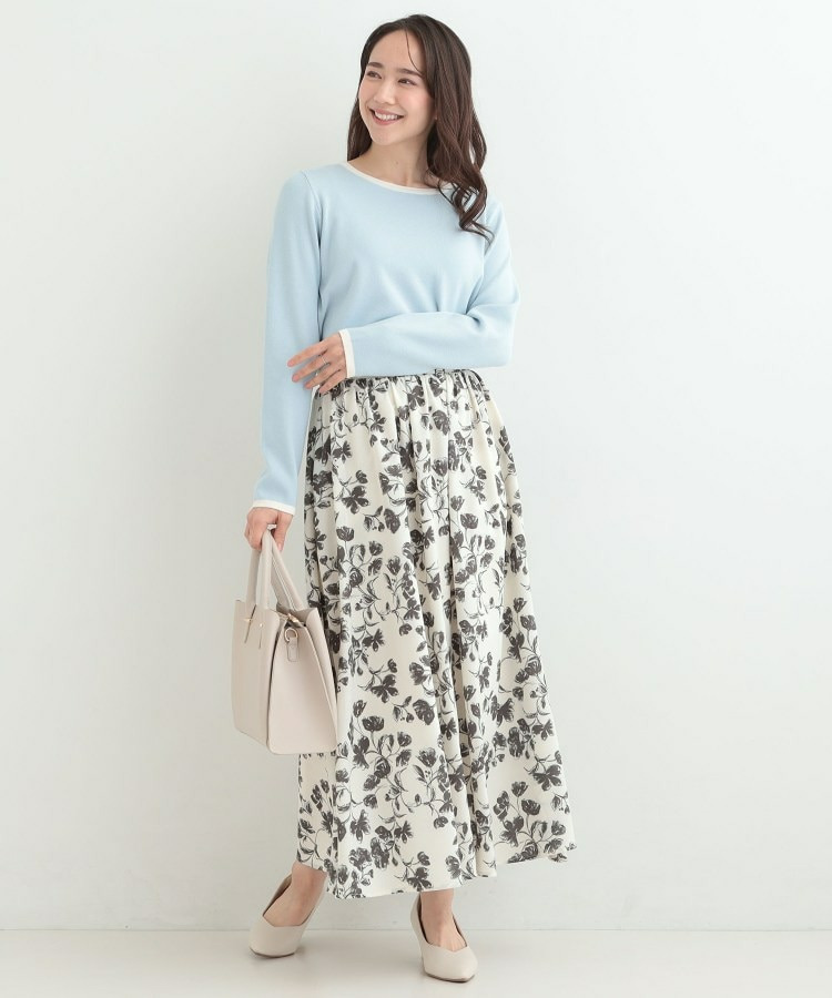 【洗濯機可/S-LL/アンサンブル可】配色クルーネックニット12