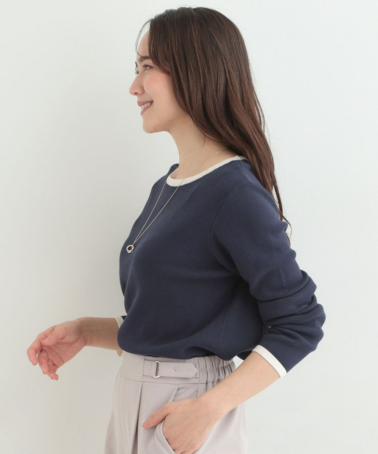 【洗濯機可/S-LL/アンサンブル可】配色クルーネックニット15