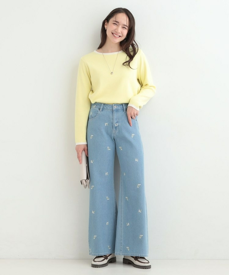 【洗濯機可/S-LL/アンサンブル可】配色クルーネックニット8