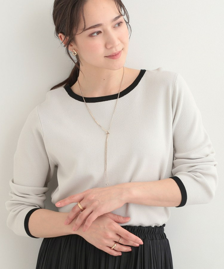 【洗濯機可/S-LL/アンサンブル可】配色クルーネックニット1