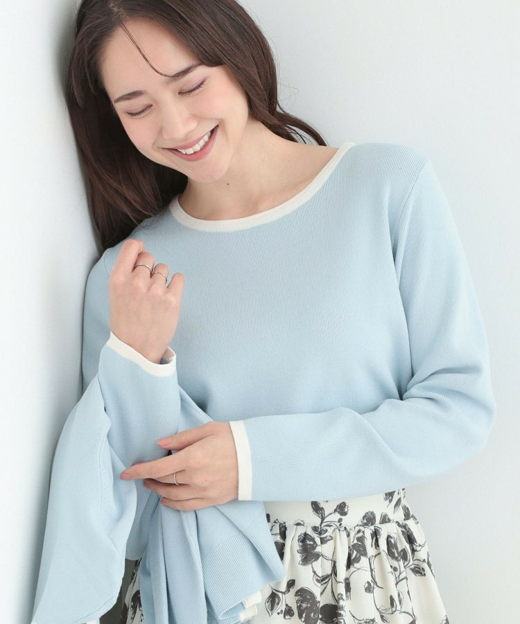 【洗濯機可/S-LL/アンサンブル可】配色クルーネックニット1