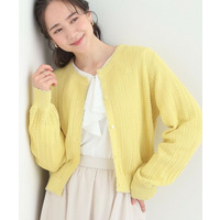 編み柄が上品 ラメ入り透かし編みカーディガン