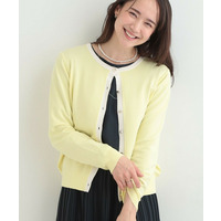 【洗濯機可/S-LL/アンサンブル可】配色クルーニットカーディガン