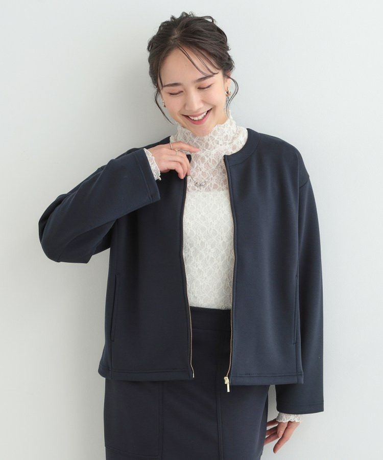 【セットアップ可能/S-LL/なめらかタッチ】ノーカラージップブルゾン10