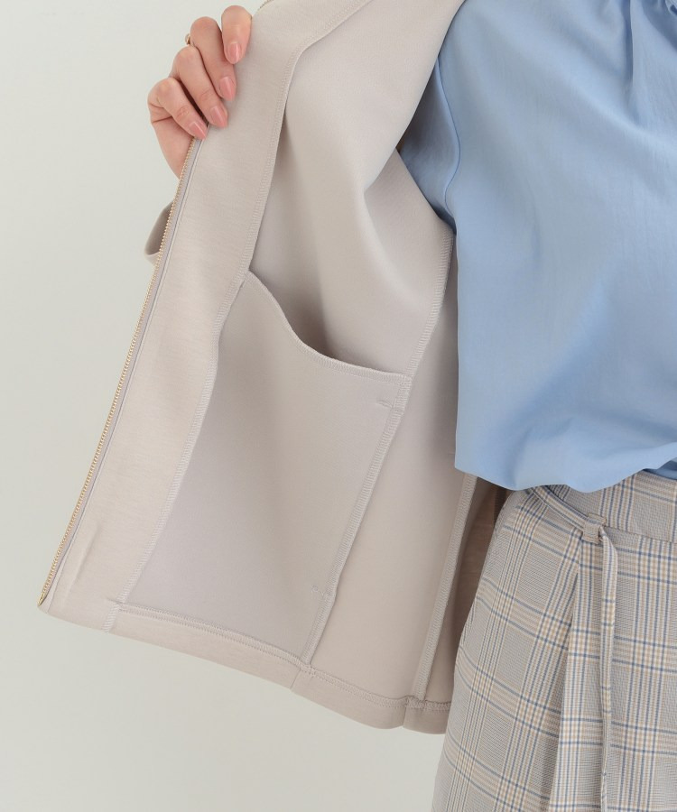 【セットアップ可能/S-LL/なめらかタッチ】ノーカラージップブルゾン21