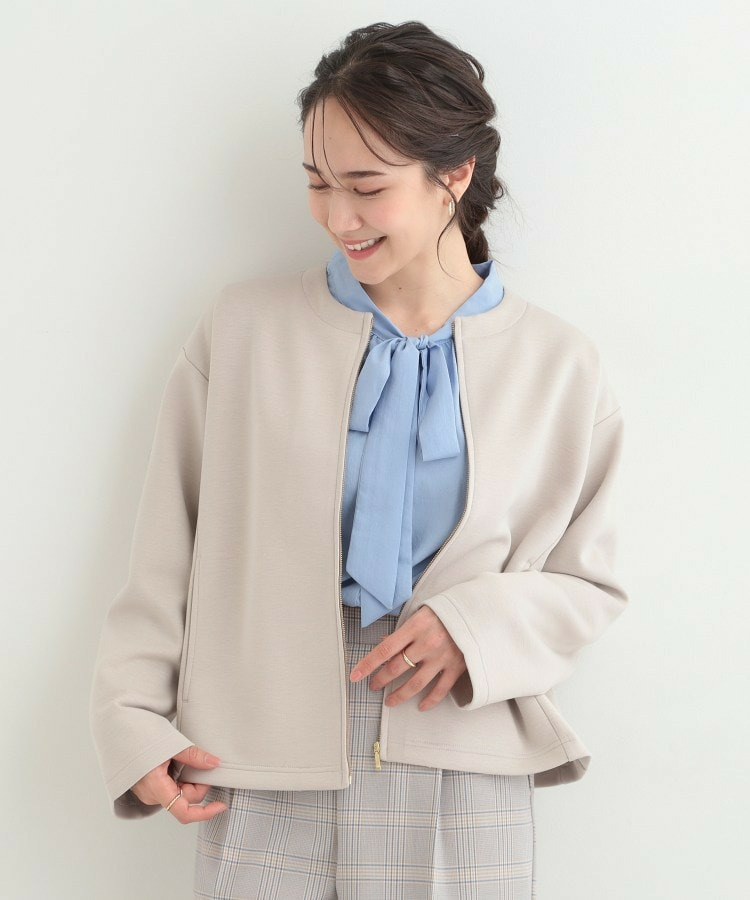 【セットアップ可能/S-LL/なめらかタッチ】ノーカラージップブルゾン6