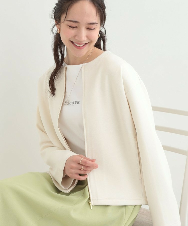 【セットアップ可能/S-LL/なめらかタッチ】ノーカラージップブルゾン1