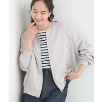 麻調リブブルゾン
