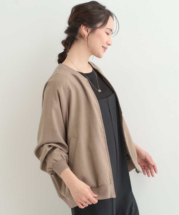 麻調リブブルゾン11