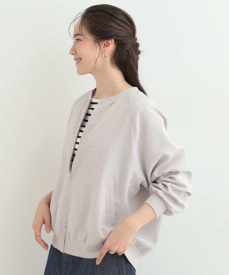 麻調リブブルゾン3