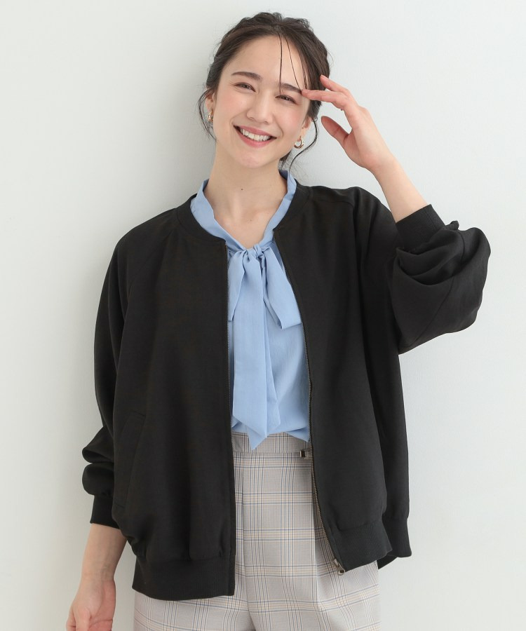 麻調リブブルゾン6