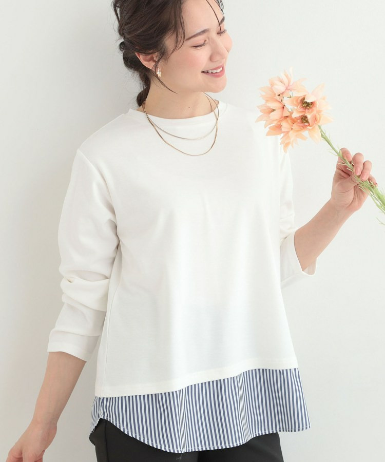 レイヤードスタイルにおすすめ 裾切り替え スムースロンT