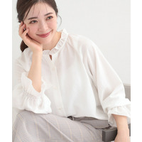 【洗濯後シワになりにくい/UV】洗えるフリル襟ブラウス