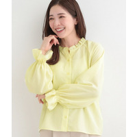 【洗濯後シワになりにくい/UV】洗えるフリル襟ブラウス