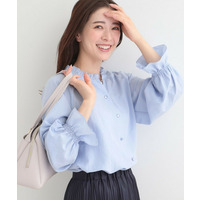 【洗濯後シワになりにくい/UV】洗えるフリル襟ブラウス