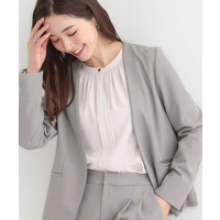 【洗濯機可/UV/SS-3L】すっきり好印象 ノーカラージャケット