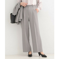 【セットアップ可/洗濯機可/SS-LL】センタープレスできちんと見え ベルト付きワイドパンツ