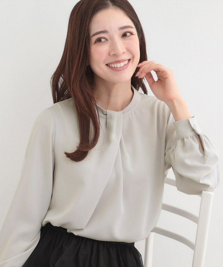 【洗濯機可/吸水速乾】多機能 ボウタイ風デザインブラウス