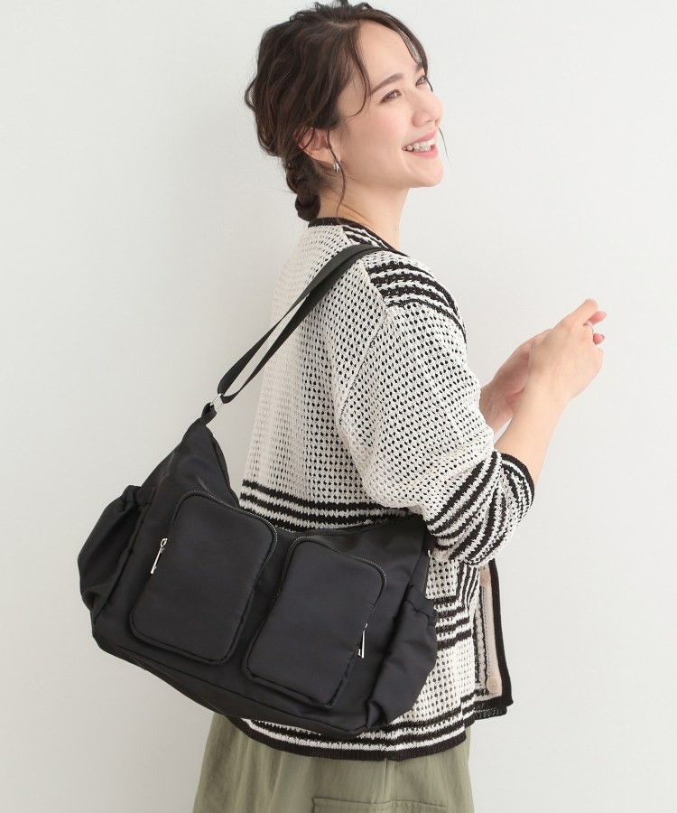 【撥水】ダブルポケットショルダーバッグ