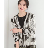 大人カジュアルなコーデに 配色クロシェ編み風カーディガン
