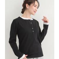 1枚でもサマになる！ レイヤード風配色 ヘンリーネック テレコロンT