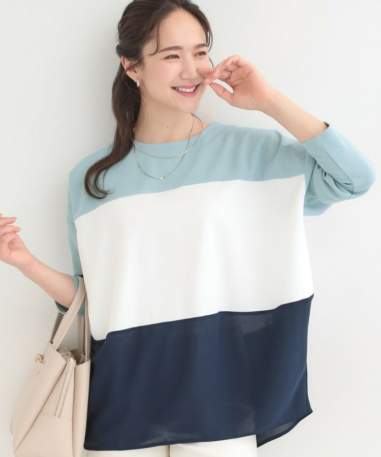 3段切り替え配色トップス1