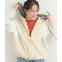 配色フードブルゾン