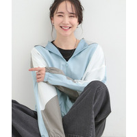 【S-LL】大人スポーティ　配色フードブルゾン