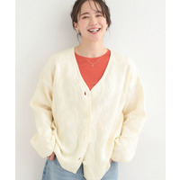 無地柄がコーデのアクセントに Vネックカーディガン